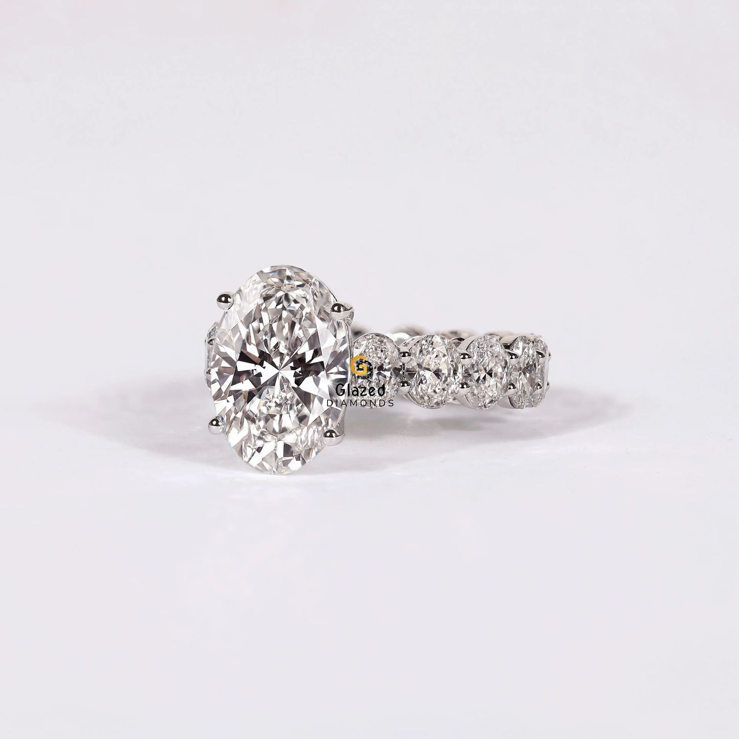 Big Oval Lab Diamond Moissanite Wedding Ring For Her
