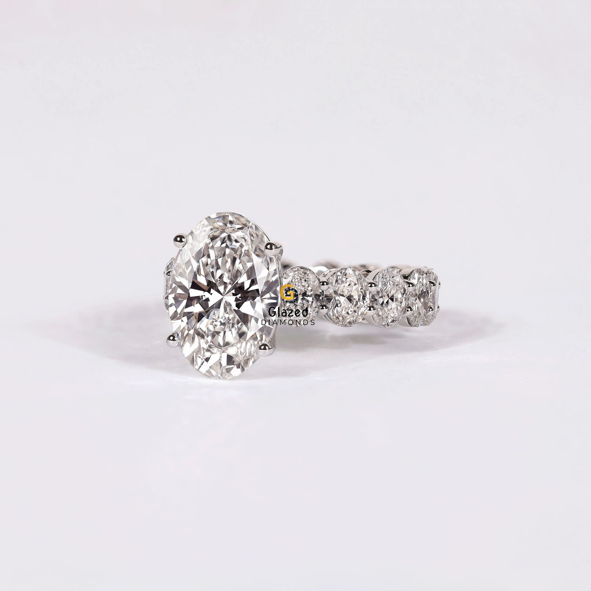 Big Oval Lab Diamond Moissanite Wedding Ring For Her