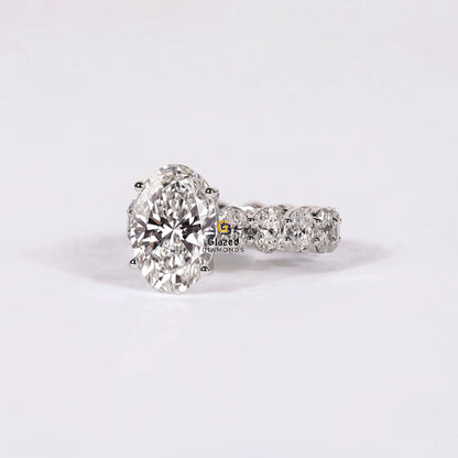 Big Oval Lab Diamond Moissanite Wedding Ring For Her