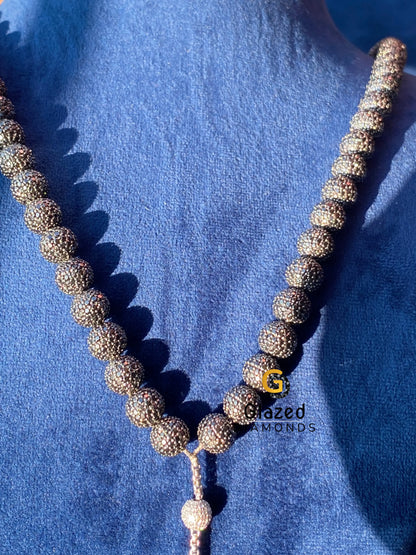 Black Beads Moissanite Necklace For Her
