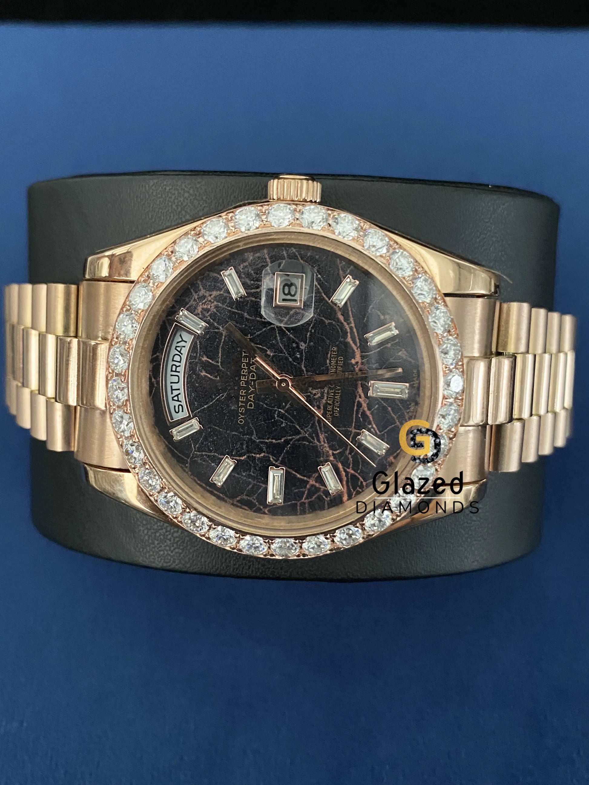Black Bezel Stick Dial Moissanite Hip Hop Watch