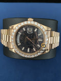 Black Bezel Stick Dial Moissanite Hip Hop Watch