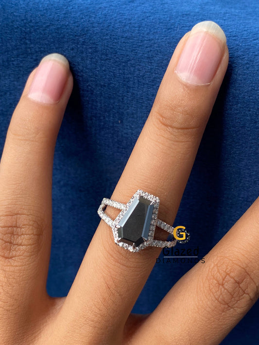 Black Coffin Anniversary Ring for Her