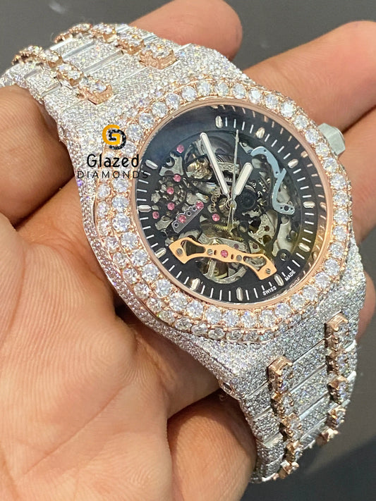 Black Dial Mens Diamond Watch 2 