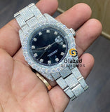 Black Dial Moissanite Hip Hop Watch