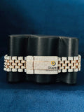 Black Dial Two Tone Round Moissanite Hip Hop Watch