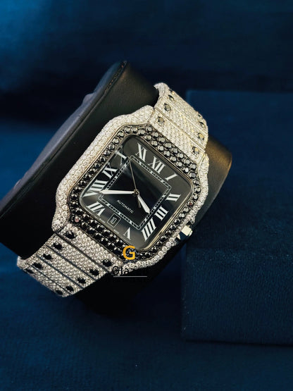 Black Diamond Iced Out Moissanite Hip Hop Watch