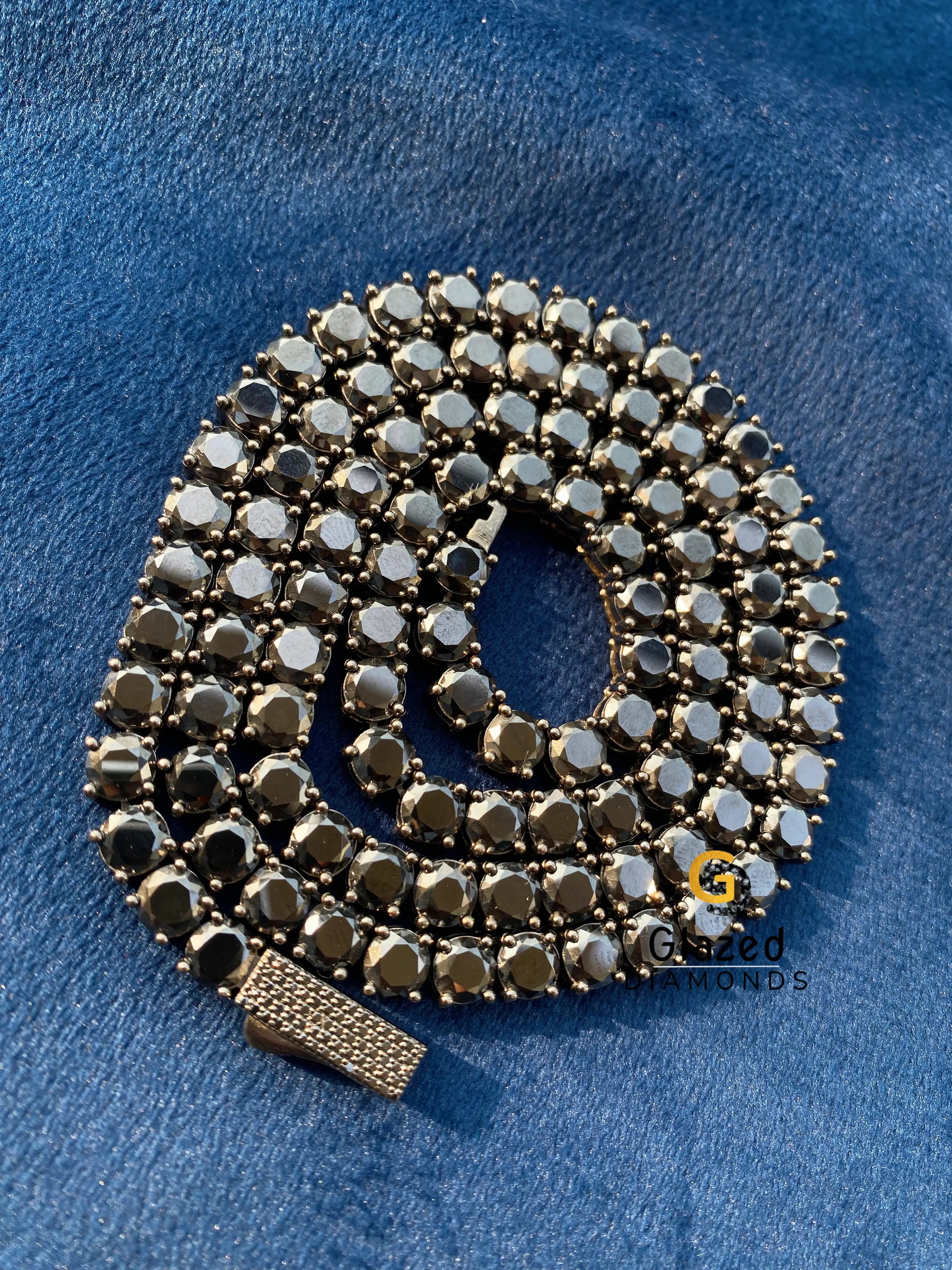 Black Moissanite Tennis Chain