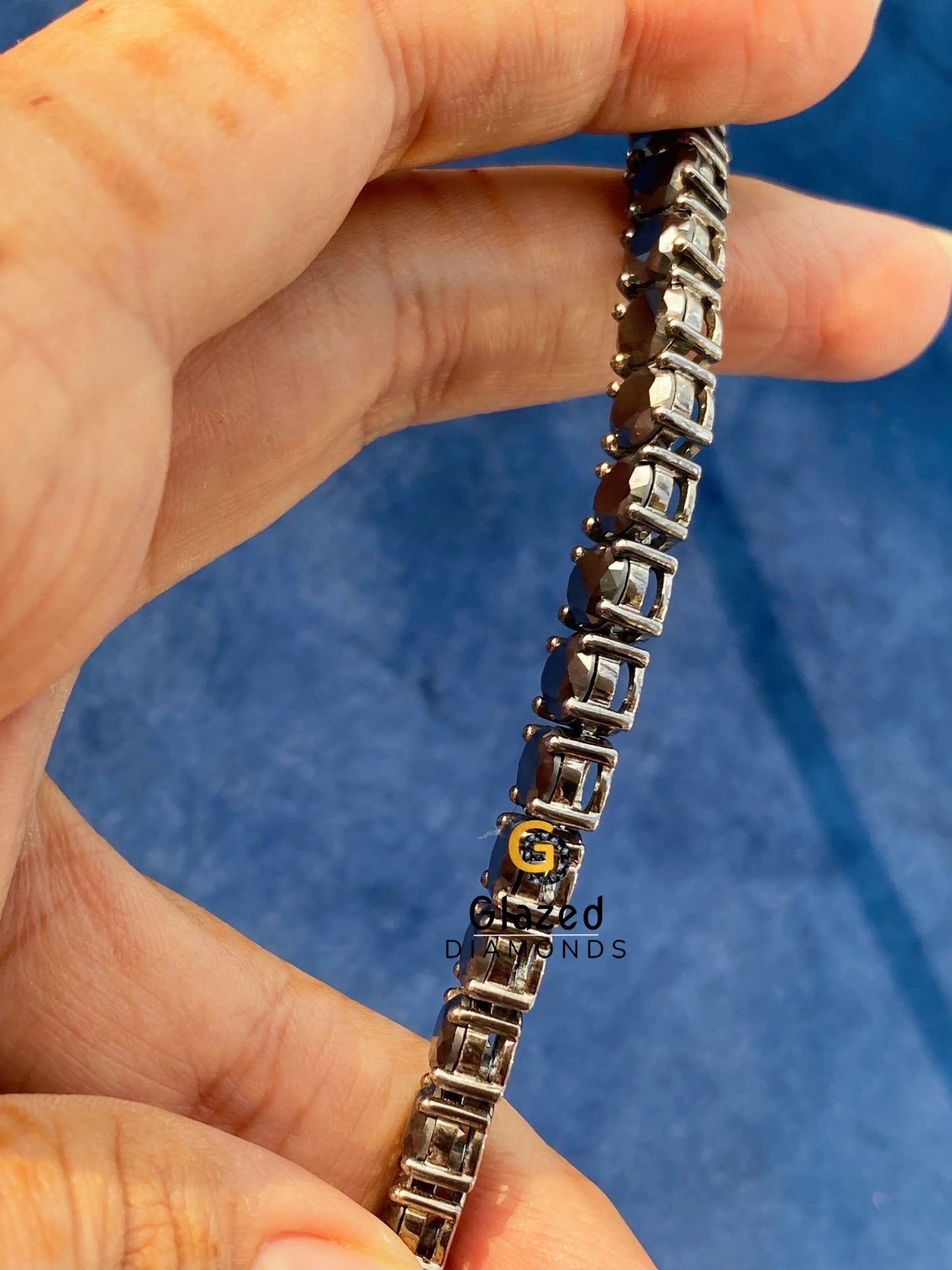 Black Round Cut Moissanite Tennis Chain