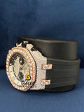 Black Silicone Strap Moissanite VVs D Colorless Face Dial Watch