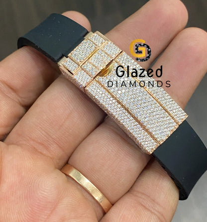 Black Strap Moissanite Watch