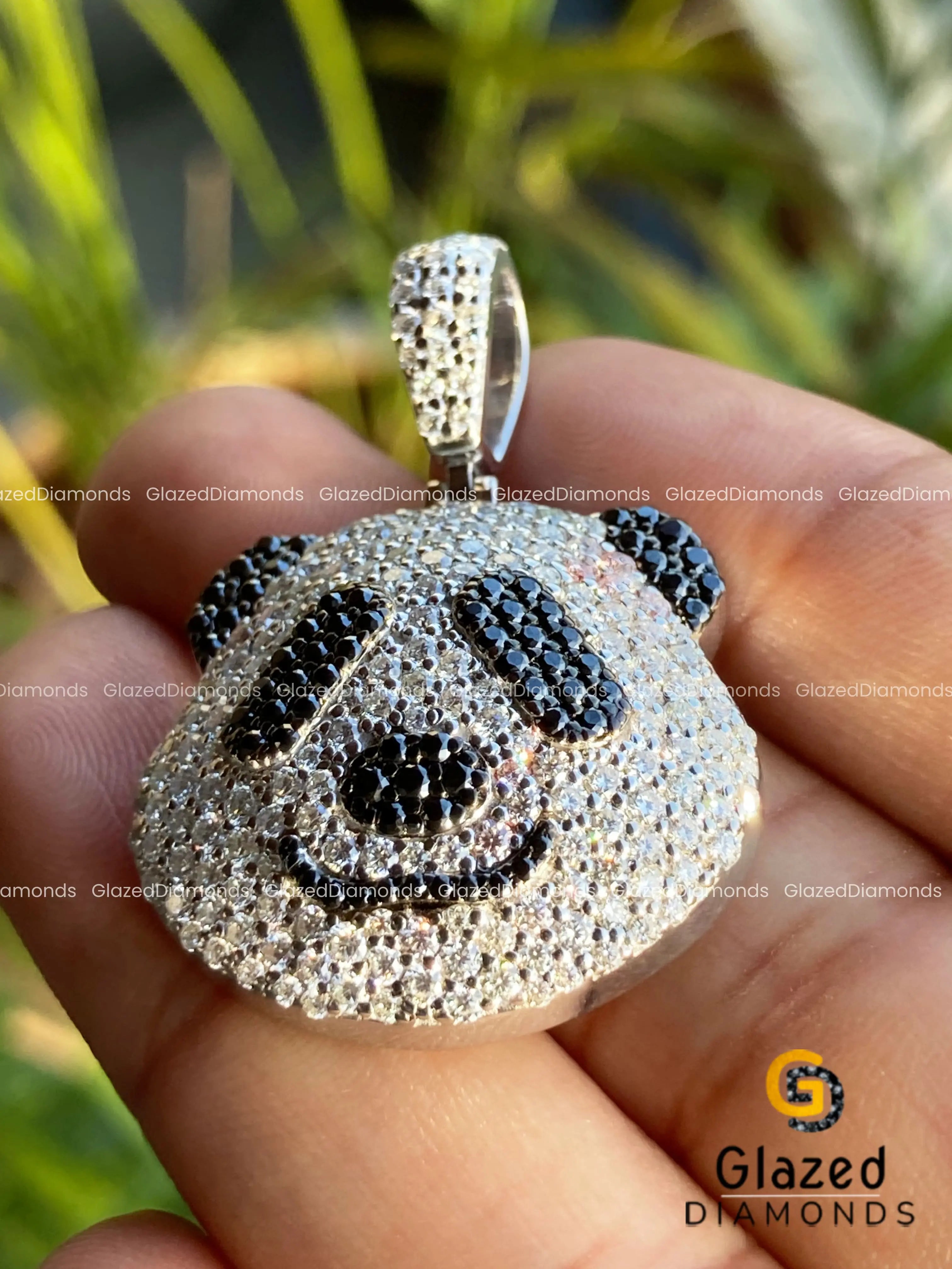 3D Panda Face VVS Black and White Diamond Hip Hop Pendant