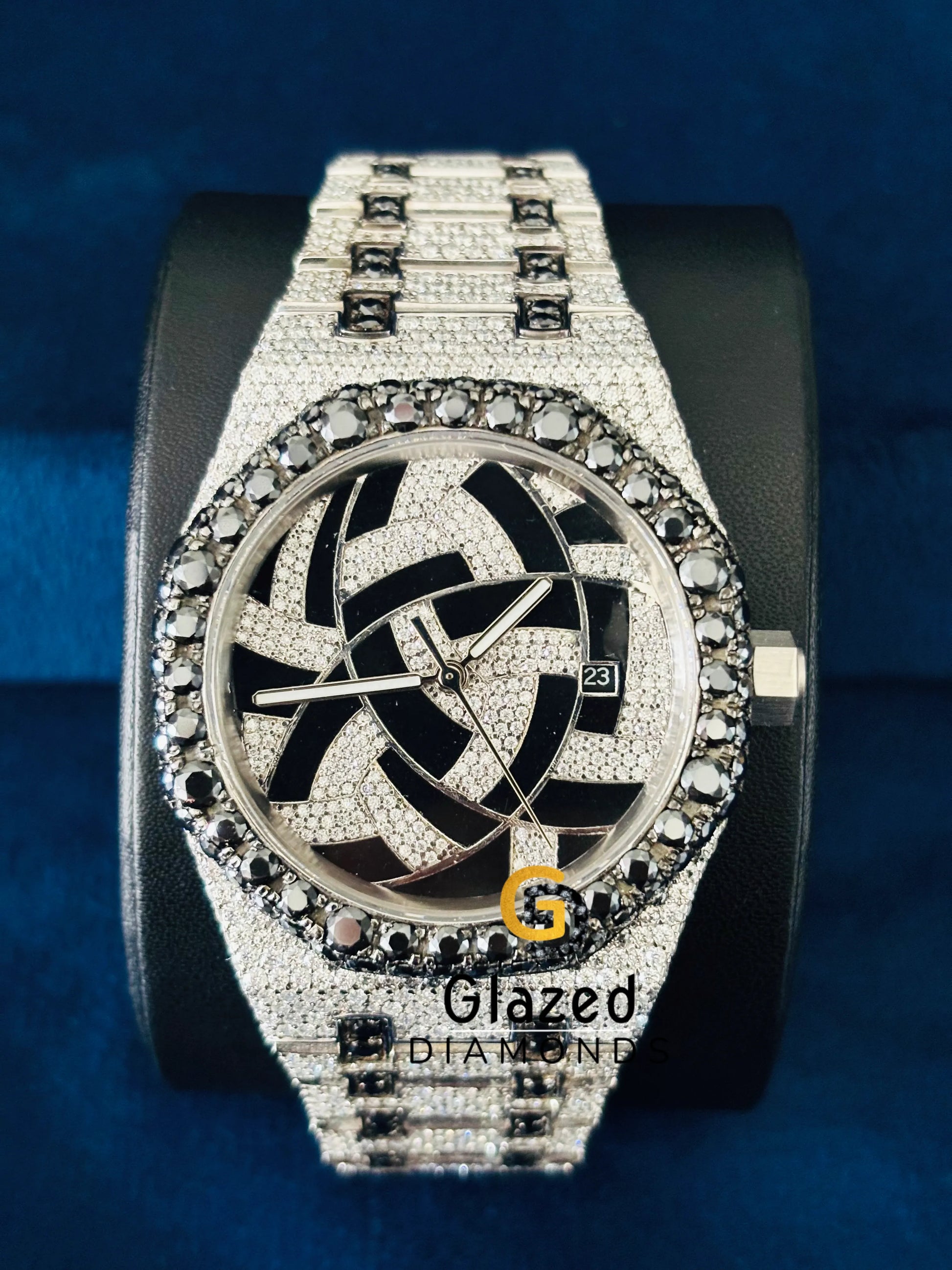 Black Zebra Moissanite Watch for Men