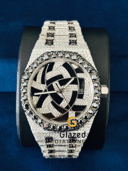 Black Zebra Moissanite Watch for Men