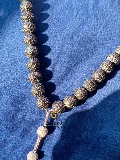 Black_ White Beads Moissanite Necklace