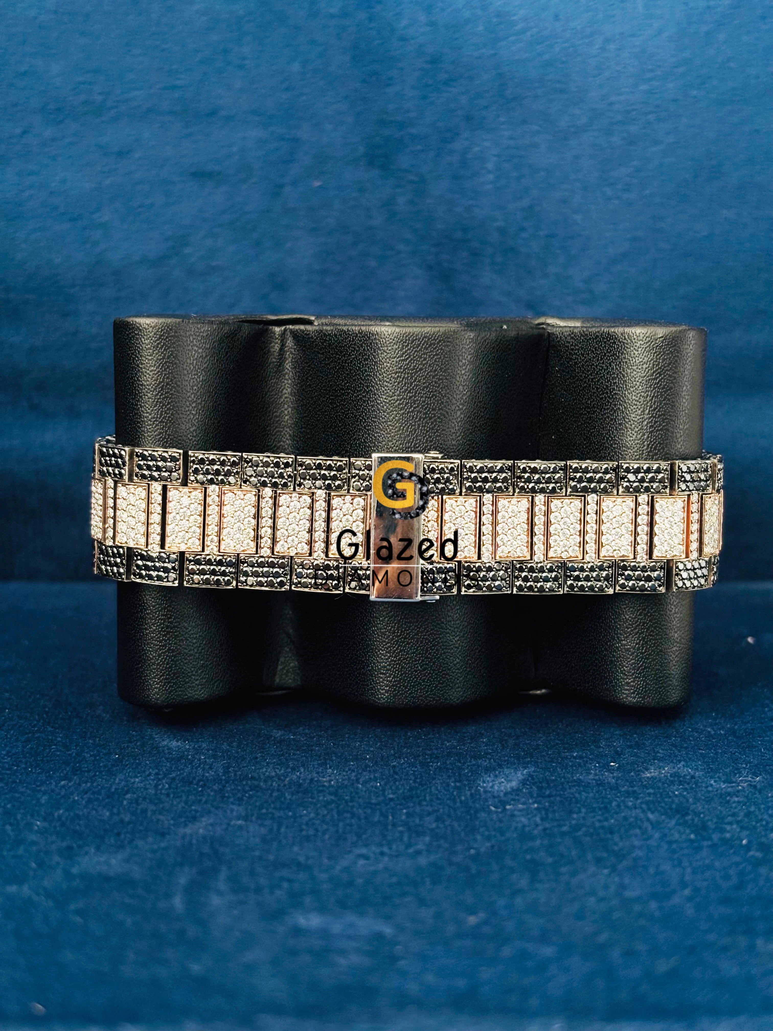 Black_ White Diamond VVS Moissanite Watch