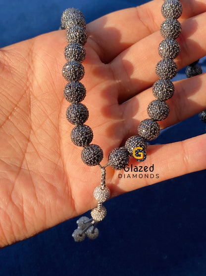 Black_ White Moissanite Necklace For Men