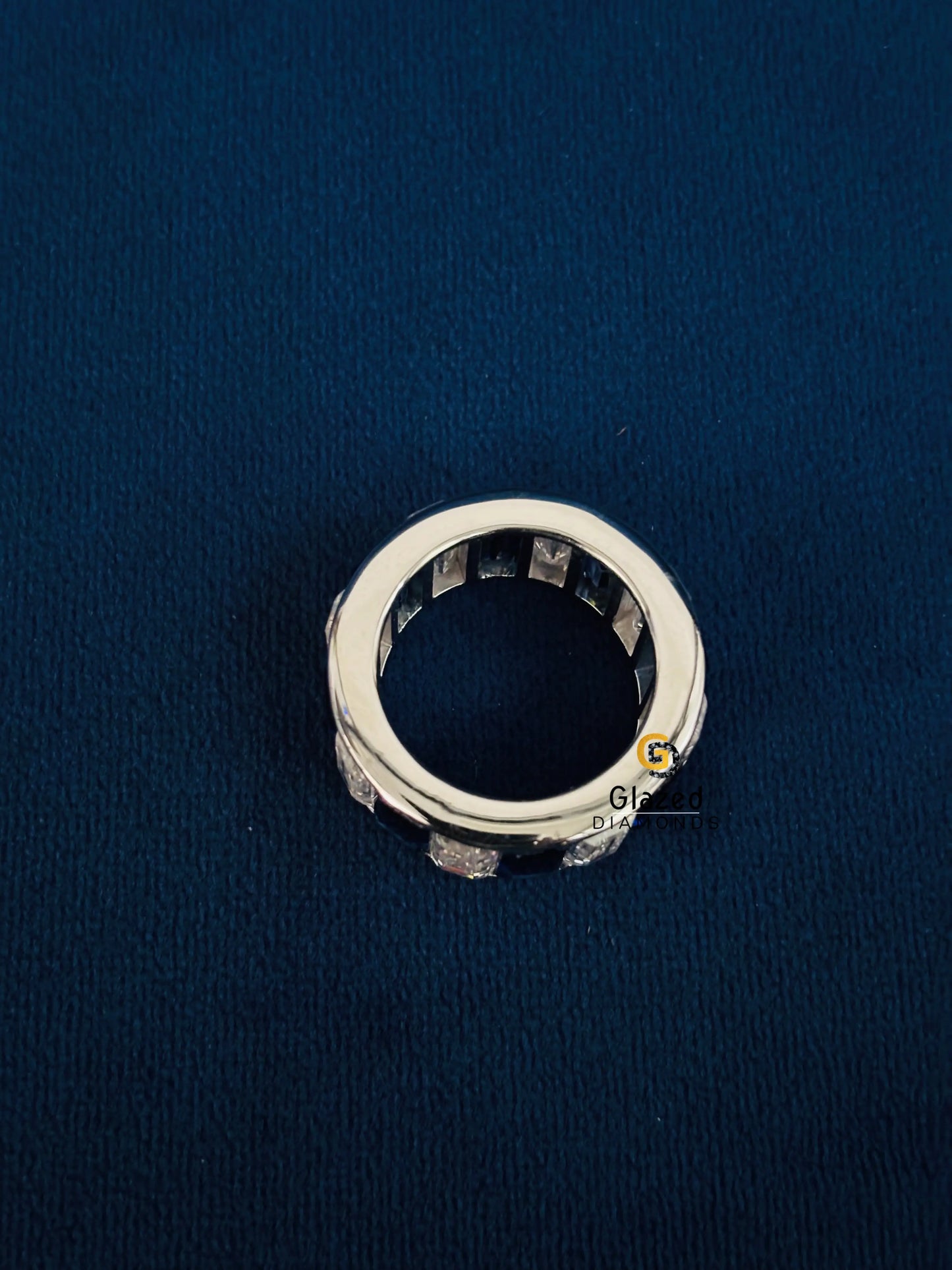 Blue Baguette Full Eternity Moissanite Band