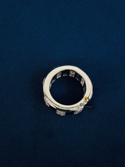 Blue Baguette Full Eternity Moissanite Band