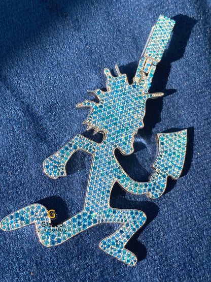 Blue Moissanite Hechet ManMoissanitePendant