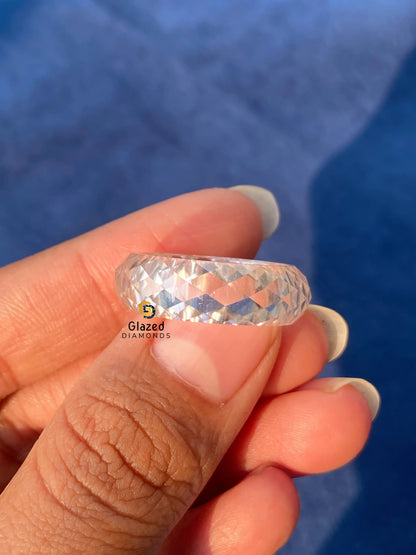 Briolette Cut White Moissanite Wedding Band