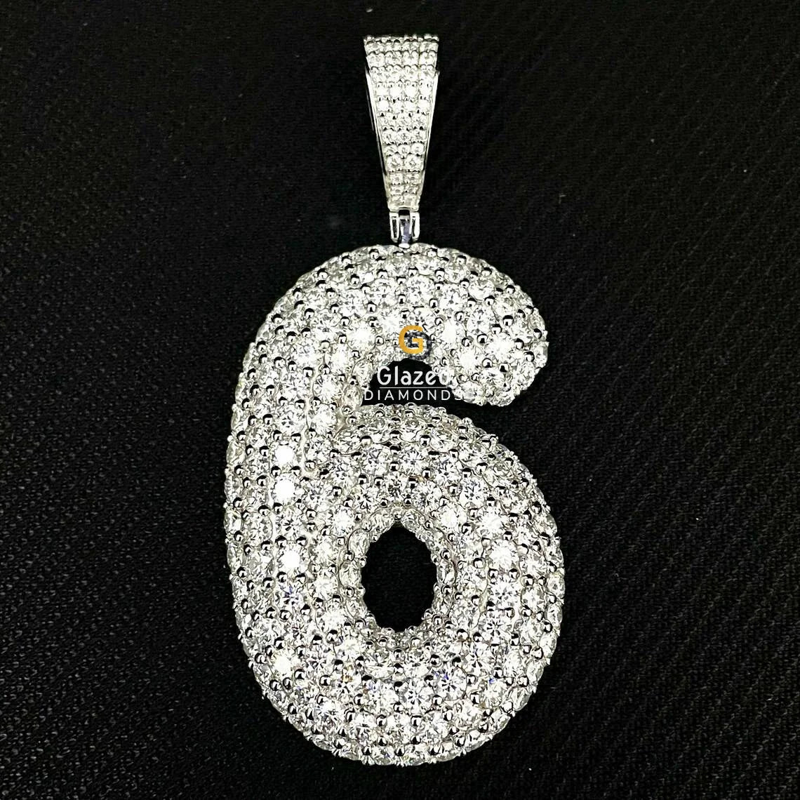 Bubble Number Moissanite Pendant