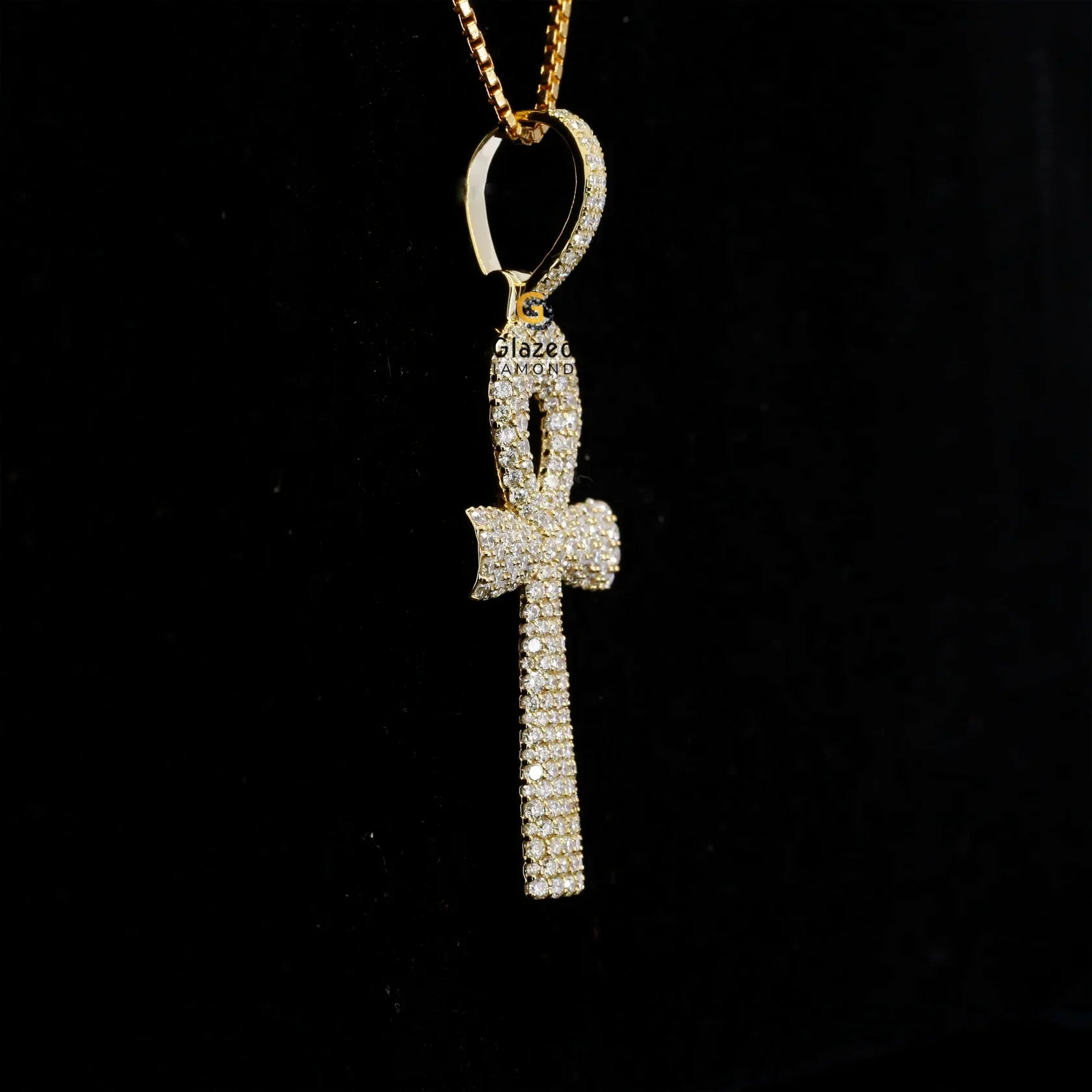 Iced Out Moissanite Religious Ankh Cross Hip Hop Pendant