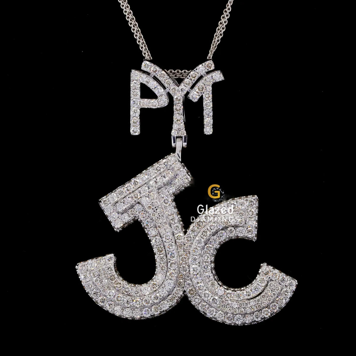 PYT JC Iced Out Custom Letter Name Moissanite Diamond Hip Hop Pendant