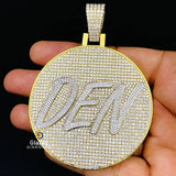 Two Tone Customized Big Round in Diamond Letter Hip Hop Pendant