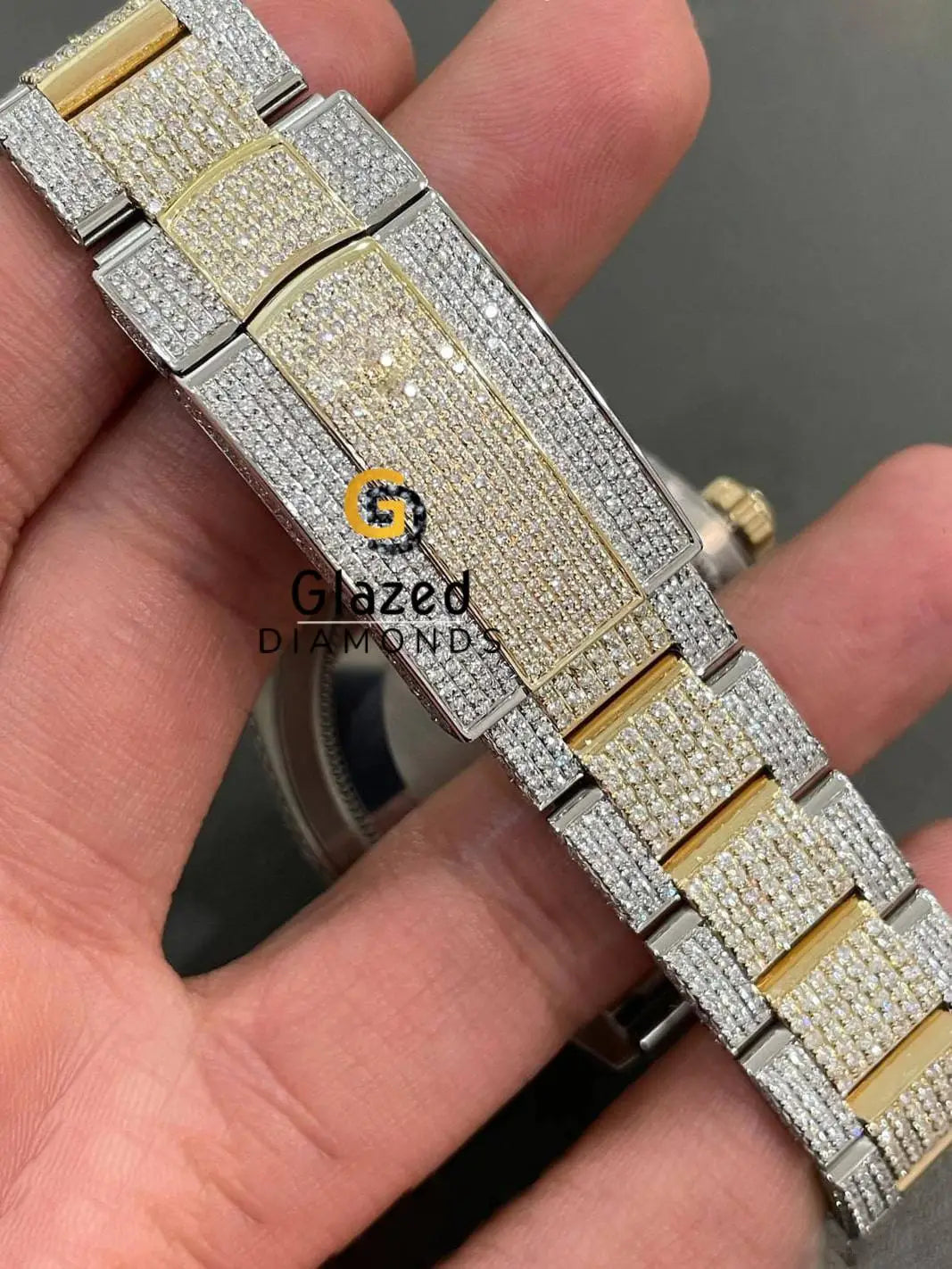 Sky Dweller Fully Studded VVS Colorless Moissanite Diamond Watch