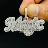 Bust Down Magic Name Letter Moissanite Iced Out Pendant