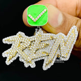 VVS Moissanite Diamond Flooded Two Tone Letter Hip Hop Pendant