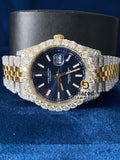 Bust Down Black Stick Dial VVs Moissanite Stainless Steel Watch
