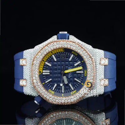 Bust Down Blue Color Watch