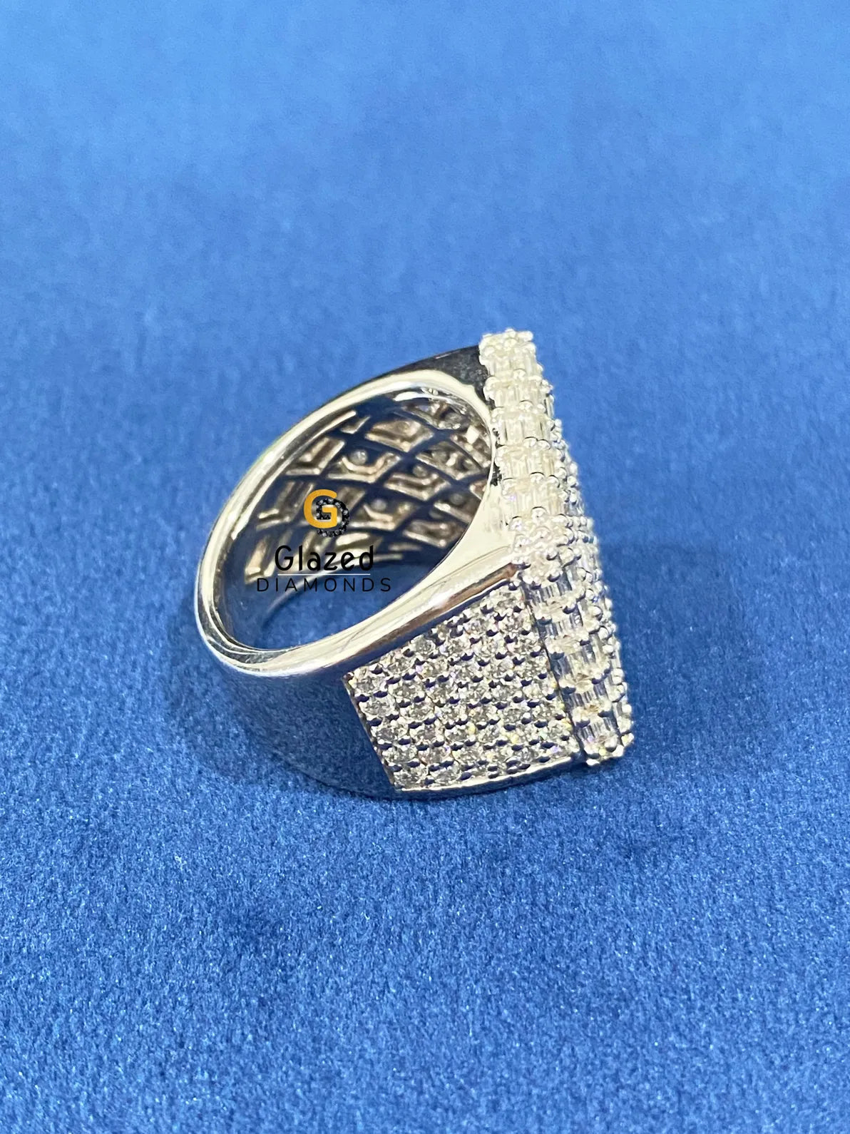 Bust Down Customized Super Square Moissanite Ring