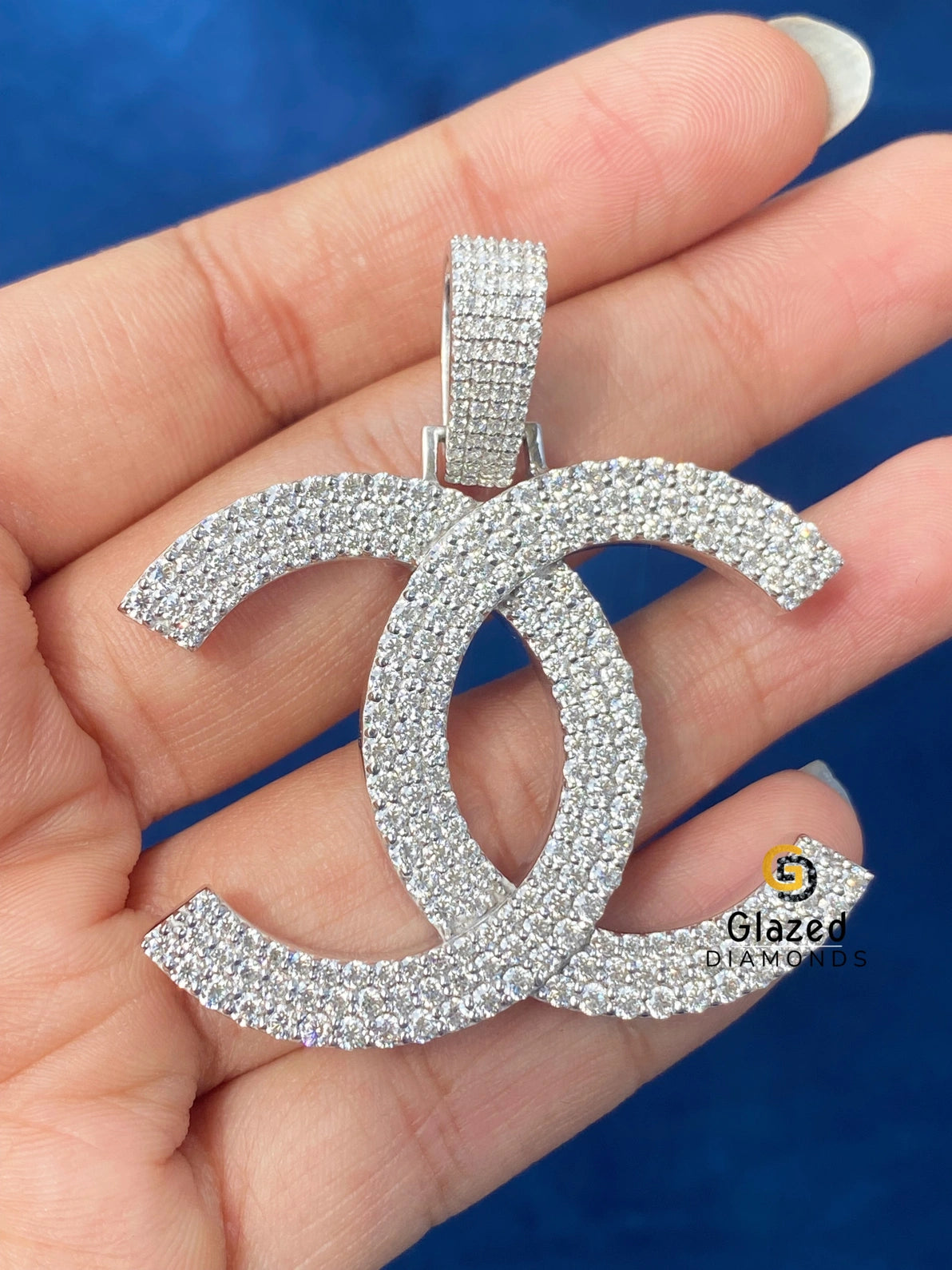 Bust Down D Colorless Round Moissanite Letter Pendant