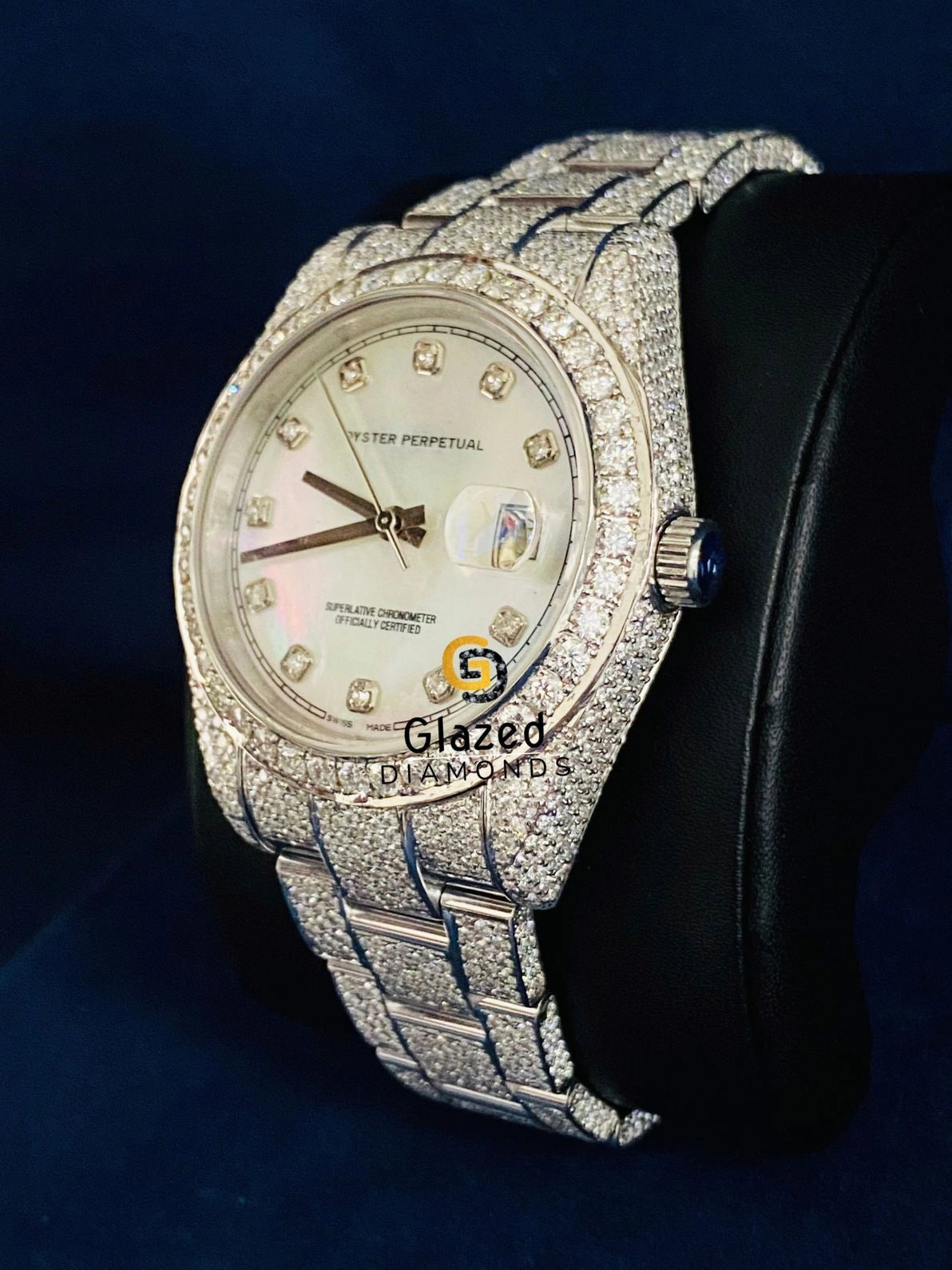 Bust Down D Colorless VVs Moissanite Diamond Studded Watch
