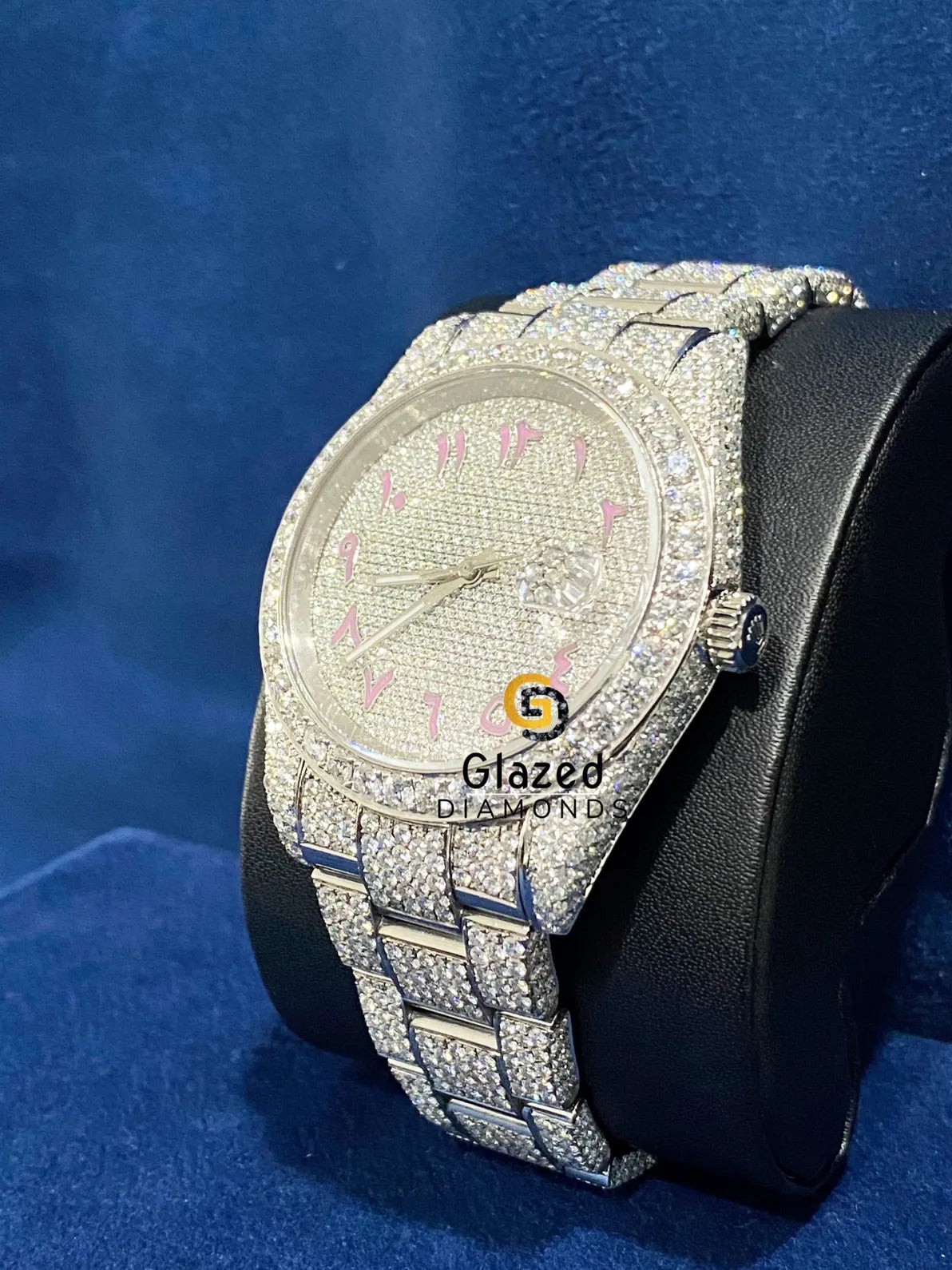 Bust Down D Colorless VVs Moissanite Stainless Steel Watch 