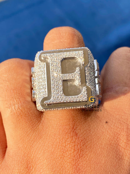 Bust Down E Letter Moissanite Ring