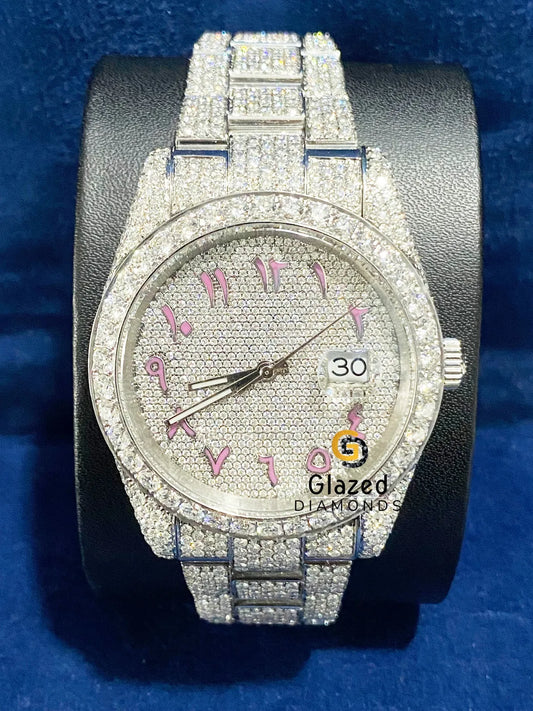 Bust Down Fully Iced Out Moissanite Watch For Men