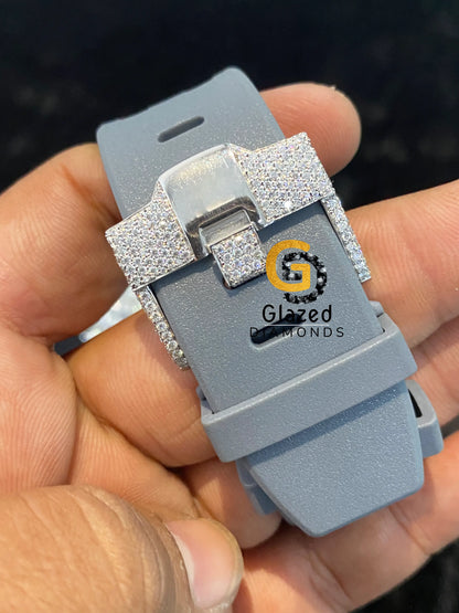 Bust Down Grey Belt Watch