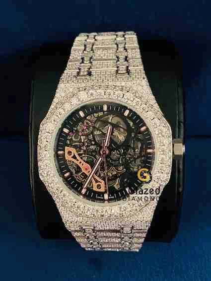Bust Down Hip Hop VVs Moissanite D Colorless Watches For Men