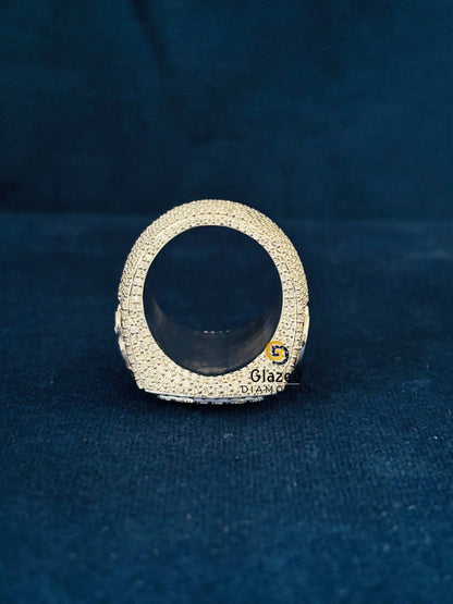 Bust Down Iced Out 925 Silver Ring