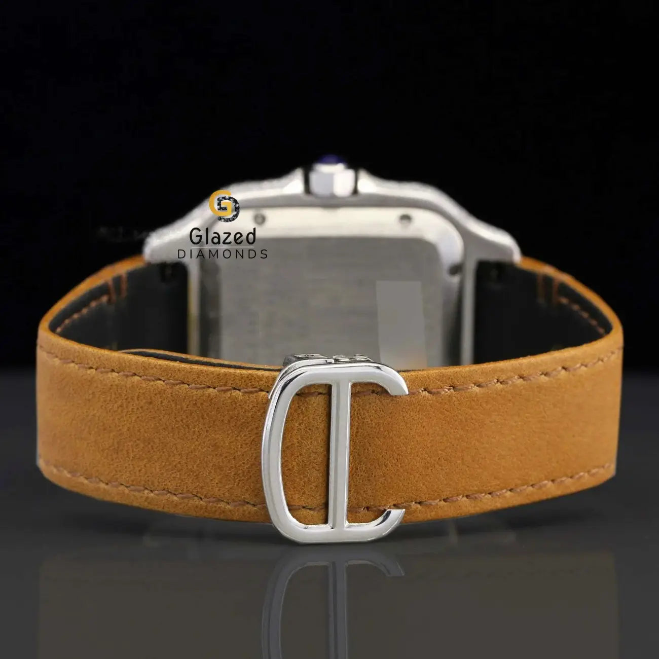 Bust Down Lether Belt Moissanite Watch