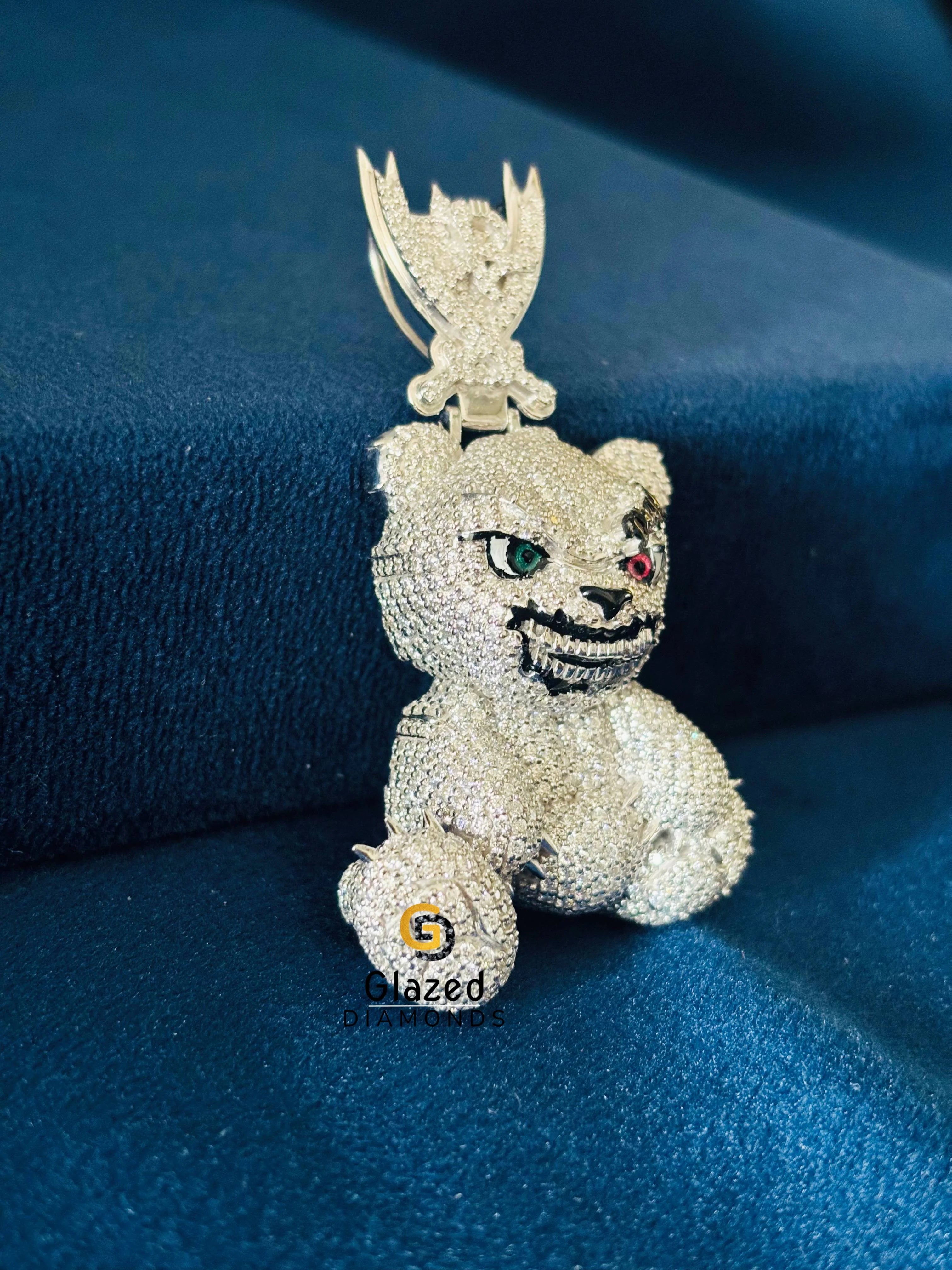 Bust Down Moissanite Cartoon Pendant