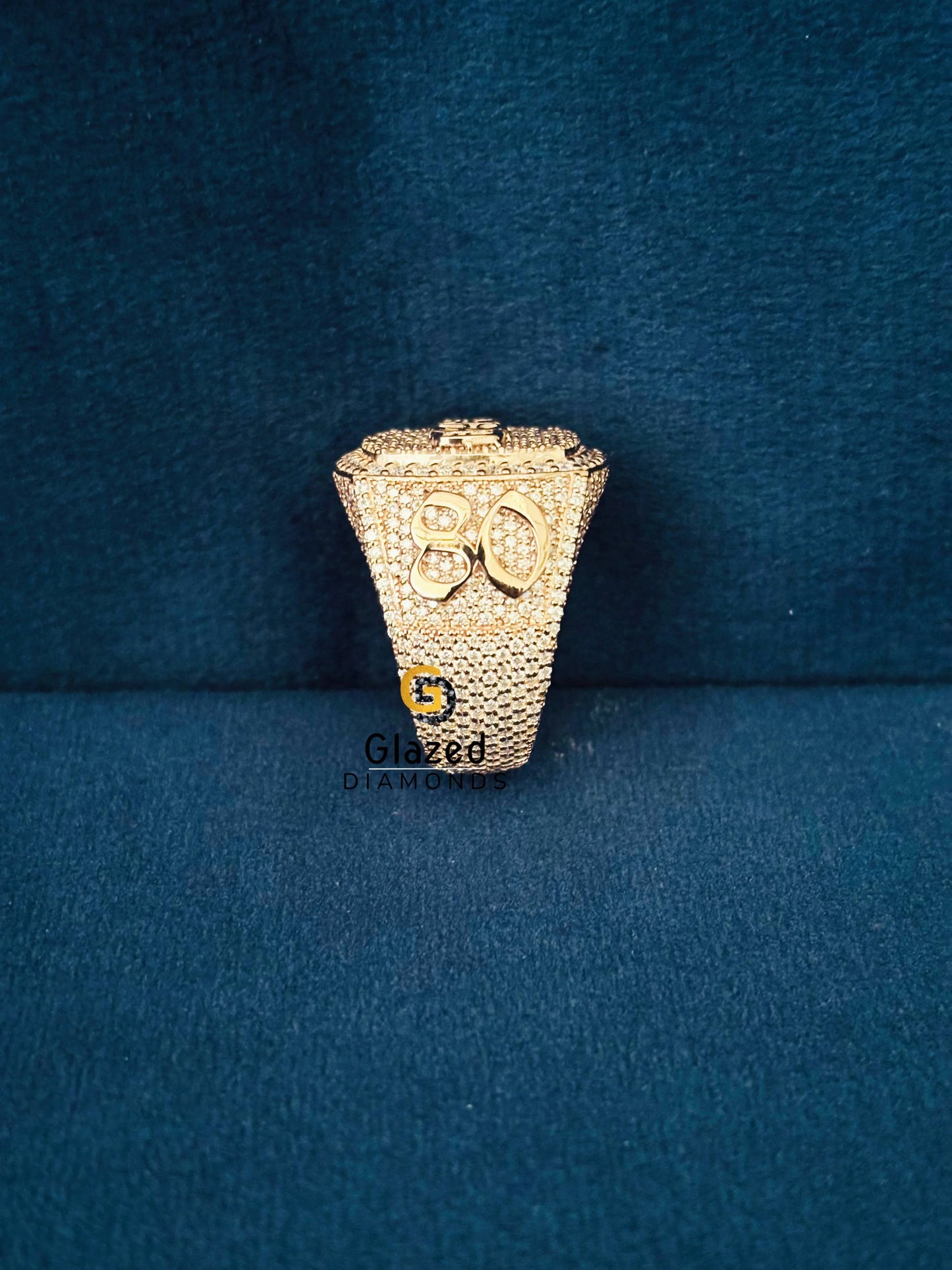 Bust Down Moissanite Custom Number Ring