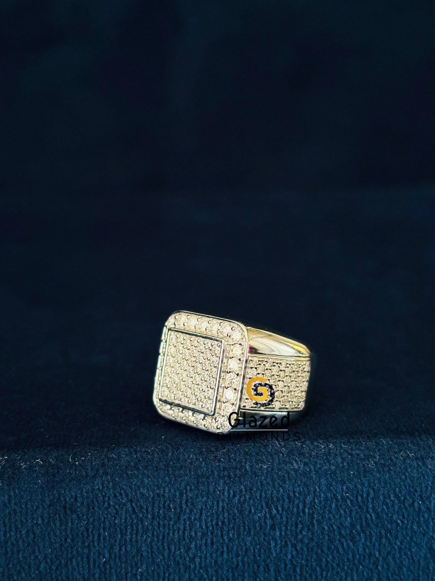 Bust Down Moissanite Hip Hop Ring for Men