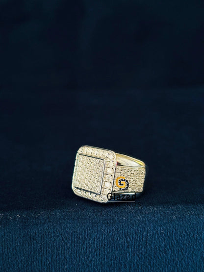 Bust Down Moissanite Hip Hop Ring for Men