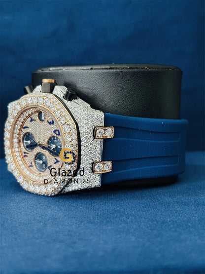 Bust Down Moissanite Hip Hop Roman Number Watch