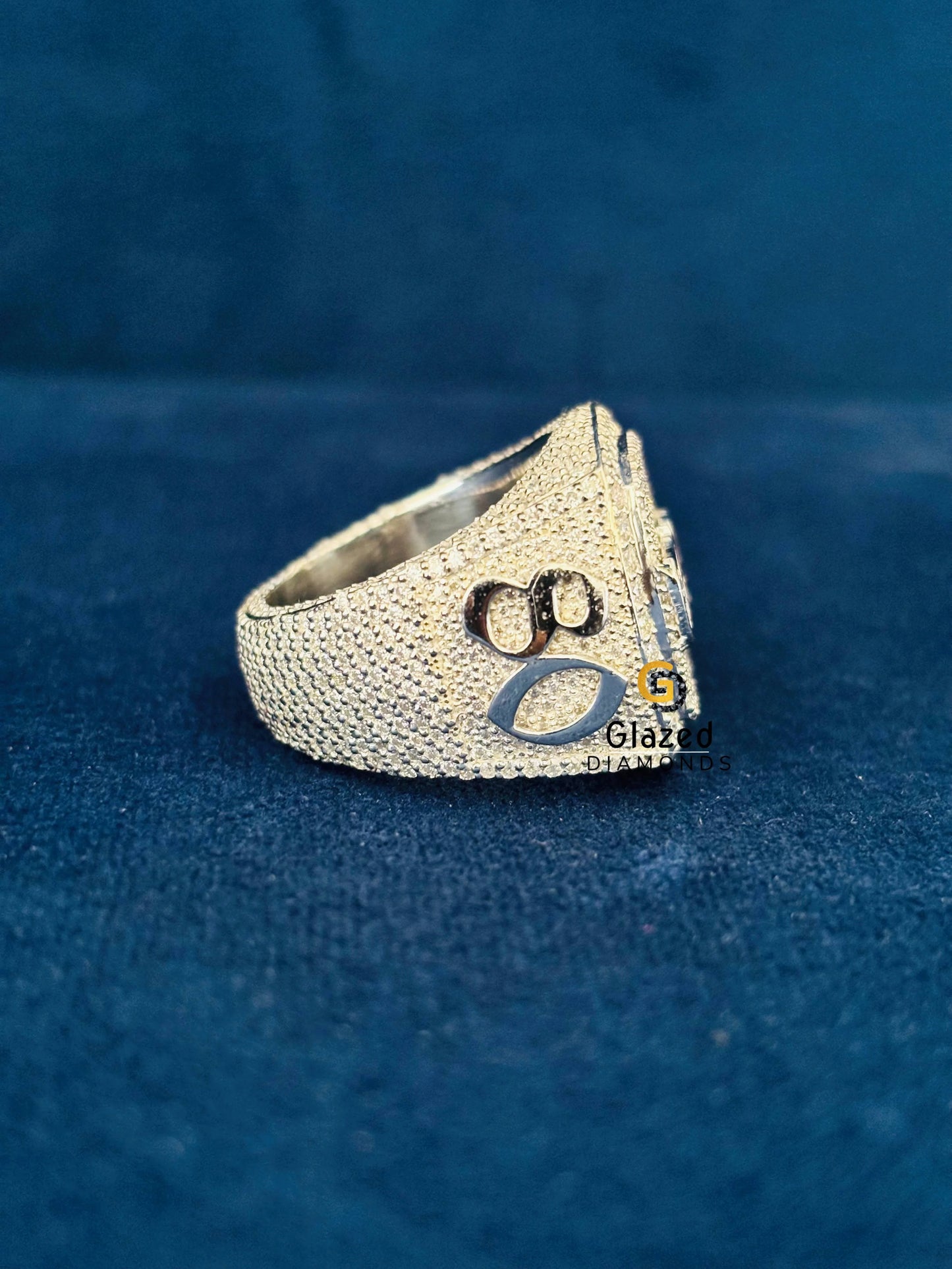 Bust Down Moissanite Iced Out Ring for Men